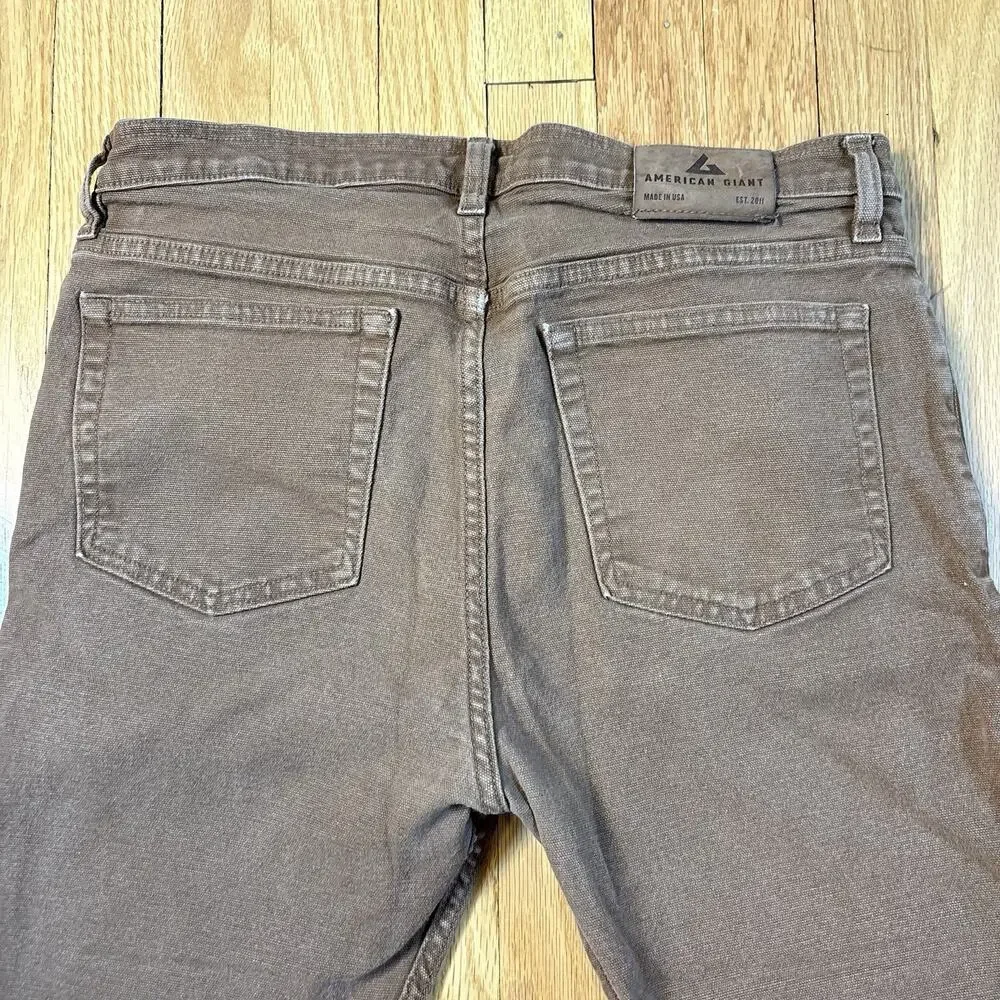 American Giant Roughneck Canvas Pants Brown 32x34 (Fits 32x27) Straight USA
